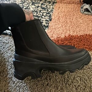 Sorel Black Heeled Ankle Boots